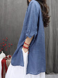 Women's Summer Retro Embroidery Loose Half Sleeve Shirts