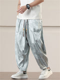 Men's Casual Loong Print Wide Leg Harem Pants