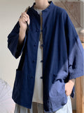 Chinese Style Loose Casual Summer Half Sleeve Shirts for Men