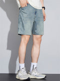 Mens Summer Casual Slim Fit Light Denim Shorts