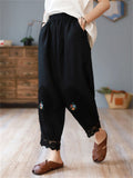 Women's Vintage Lace Patchwork Linen Harem Pants