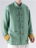 Men's Mandarin Collar Chinese Tang Suit Jacquard Kung Fu Shirts