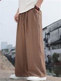 Men's Summer Texture Breathable Linen Blend Wide Leg Drawstring Pants