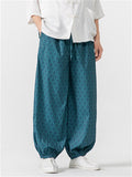 Men's Loose Retro Chinese Style Plaid Lantern Pants