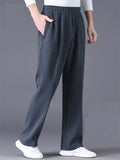 Comfy Relaxed Elastic Waist Sweatpants for Elder Man