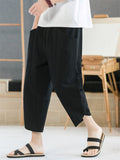 Men's Comfy Cotton Linen Cropped Pants for Summer