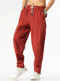 Men's Solid Color Hanzi Pattern Drawstring Jogger Pants