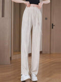 Women's Comfy Grunge Style High Waist Drape Regular Fit Casual Pants
