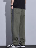 Casual Loose Fit Side Stripe Straight Leg Pants for Men