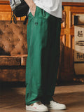 Men Japanese Style Cargo Pants Baggy Wide Leg Pleated Casual Trousers