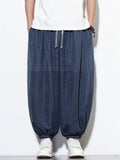 Men's Chinese Style Lightweight Baggy Harem Jogger Pants
