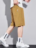 Men's Quick Dry Letter Print Drawstring Casual Bermuda Shorts