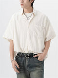 Men's Japanese Style Jacquard Lapel Short Sleeve Shirts