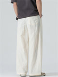 Mens Vintage Simple Loose Fit Wide Leg Baggy Pants