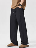 Mens Elastic Waist Wide Leg Casual Street Pants