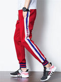 Mens Color Block Joggers Side Stripe Graphic Pants