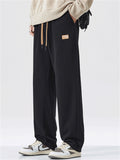 Men's Spring Autumn Comfort Loose Fit Straight Leg Pants with Pockets