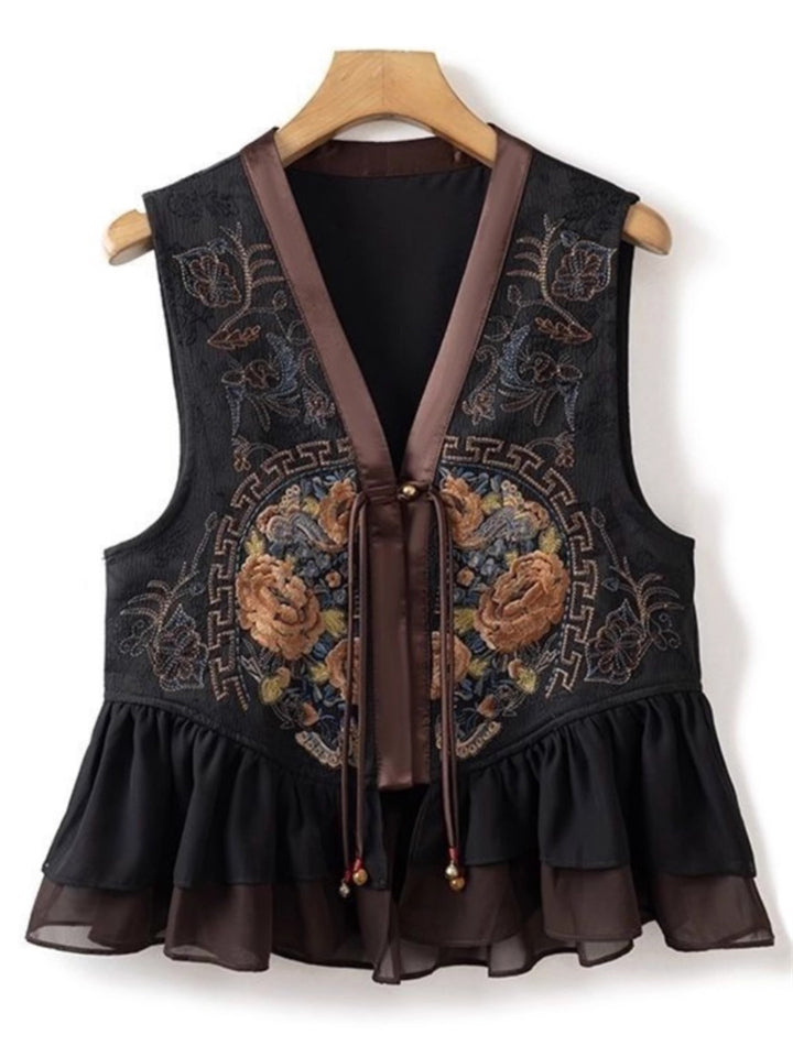 Women's Chinese Ethnic Style Patchwork Heavy Industry Embroidery Vest