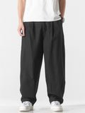 Men's Casual Retro Solid Color Straight Pants