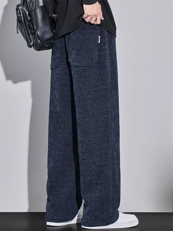 ‌Men's Comfy Simple Drawstring Corduroy Loose Fit Casual Pants