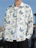 Men's Vintage Butterfly embroideried Long Sleeve Shirt