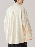 Chinese Style Men's Corduroy Texture Lapel Long Sleeve Shirts