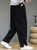 Men's Casual Retro Jacquard Straight Pants