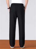 Men's Minimalist Drawstring Waist Straight Leg Linen Pants