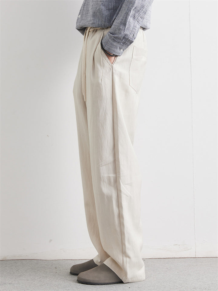 Japanese Style Men's Casual Drape Straight Pants