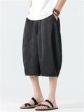 Men's Summer Cool Casual Print Drawstring Capri Bloomers Pants