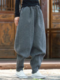 ‌Men's Chinese Zen Style Autumn Drawstring Harem Cuffed Pants
