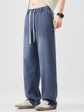 Men's Soft Comfy Ice Silk Touch Elastic Waist Lyocell Jeans