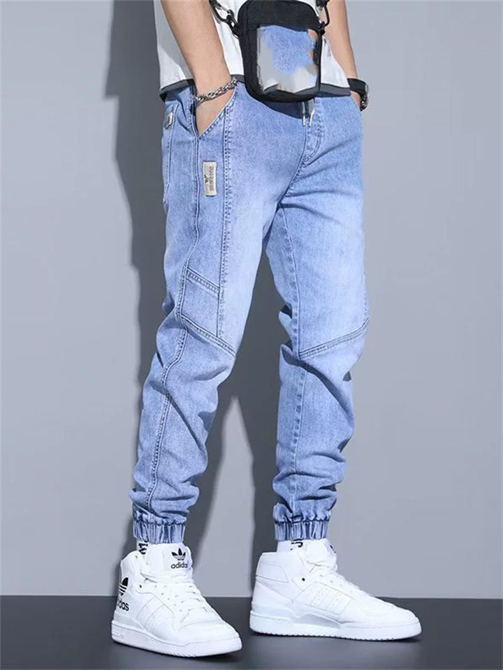 Men's Simple Plain Color Harem Jogger Jeans