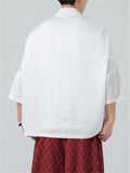 Chinese Style  Short Sleeve Drop Shoulder Tang Suit Shirts for Men