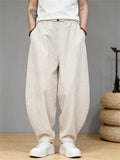 Men Casual Zen Style Cotton Linen Baggy Harem Pants
