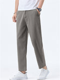 Men Slim Fit Casual Ankle Length Tapered Chino Work Pants
