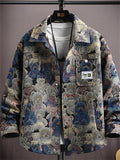 Men's Ethnic Style Print Long Sleeve Lapel Jackets