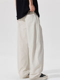 Mens Elastic Waist Wide Leg Casual Street Pants