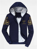 Men's Winter Warm Fleece Lined Tracksuit Hoodie Set