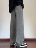 Men's Grunge Style Striped Straight Leg Trousers