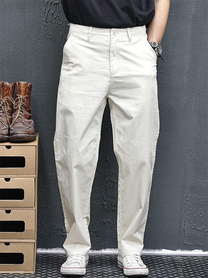 Men Japanese Style Slim Fit Straight Leg Chino Pants