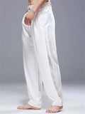 Men's Summer Casual Linen Wide Leg Straight Pants