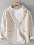 Casual Men's Long Sleeve Ramine Lapel Suit Jacket