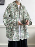Fashion Men's Button Up Houndstooth Shirt Pocket Lapel Top
