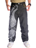 Fashion Street Embroidery Print Skateboard Jeans for Men