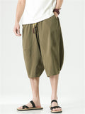 Summer Ice Silk Breathable Casual Cropped Pants for Men