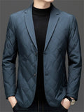 Autumn Retro Middle-aged Men's Thicken Solid Color Lapel Suit Jackets