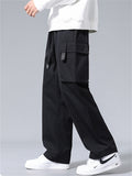 Men's Winter Warm Loose Fit Cargo Pants with Flap Pockets