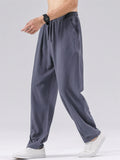 Mens Summer Linen Blend  Drawstring Breathable Beach Harem Joggers Pants