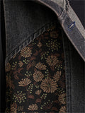 Vintage Floral Single Breasted Sleeveless Denim Hooded Coat
